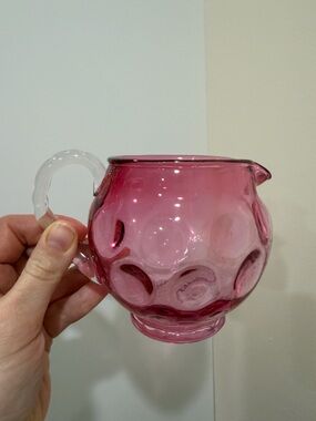 Fenton Cranberry Coin Dot Creamer